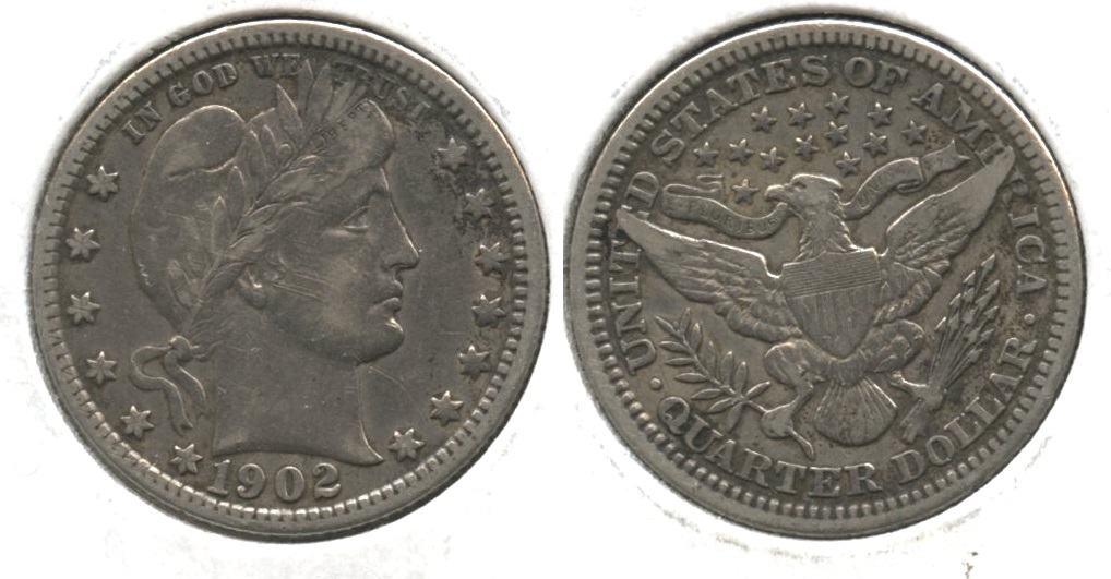 1902 Barber Quarter Fine-12 #b Scratches