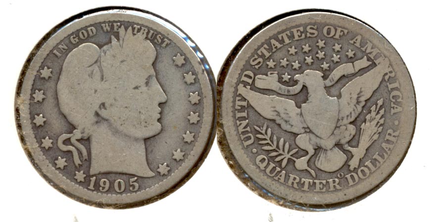 1905-O Barber Quarter Good-4