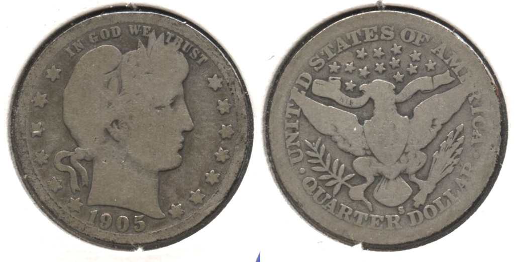 1905-S Barber Quarter AG-3 #e