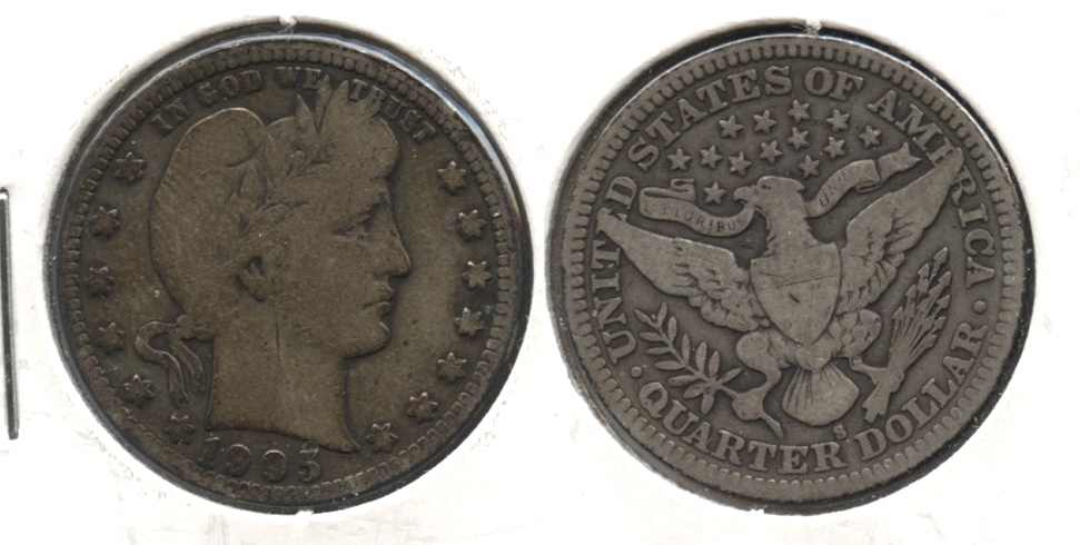 1905-S Barber Quarter VG-8 Bit Dark
