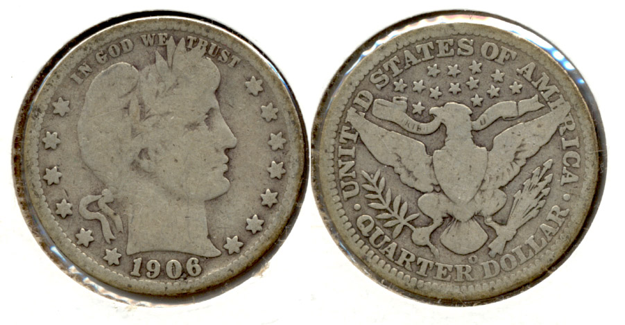 1906-O Barber Quarter Good-4