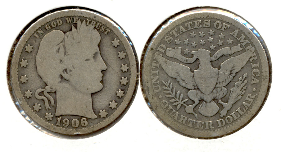 1906 Barber Quarter Good-4