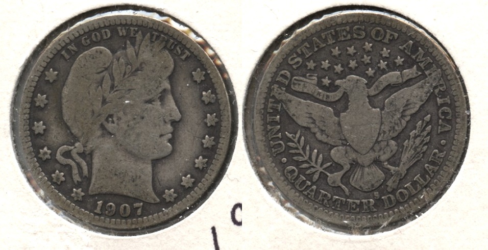1907-S Barber Quarter VG-8