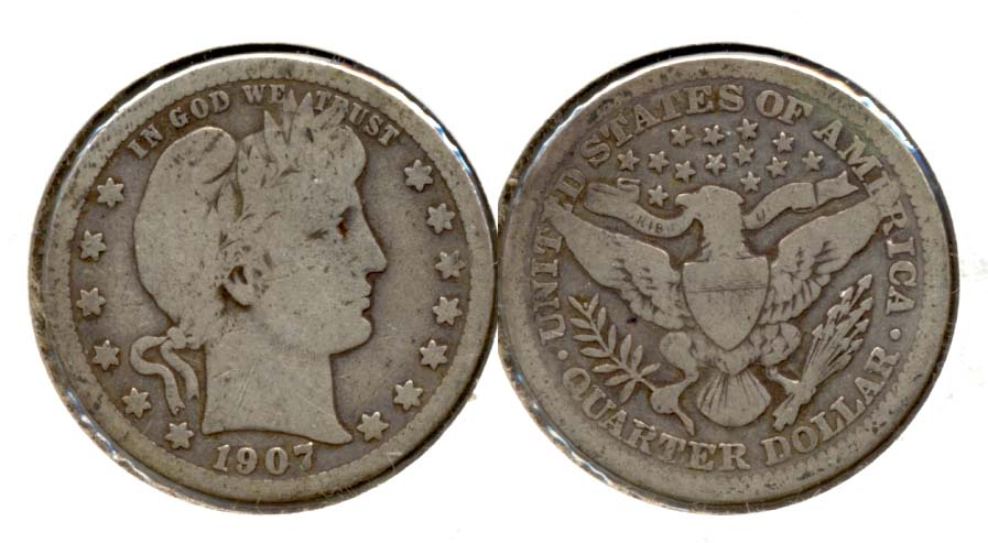 1907 Barber Quarter Good-4