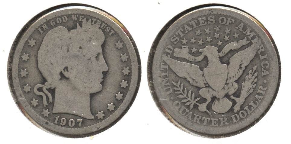 1907 Barber Quarter Good-4 #e