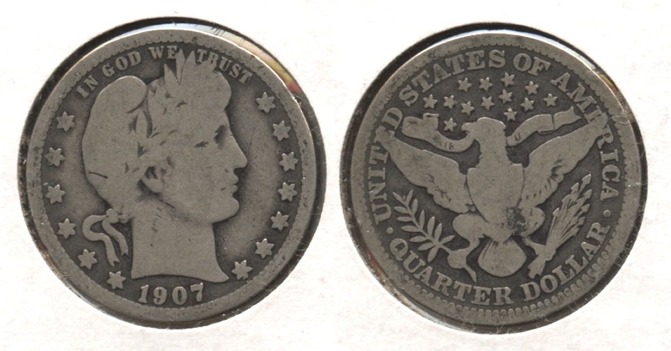 1907 Barber Quarter Good-4 #h