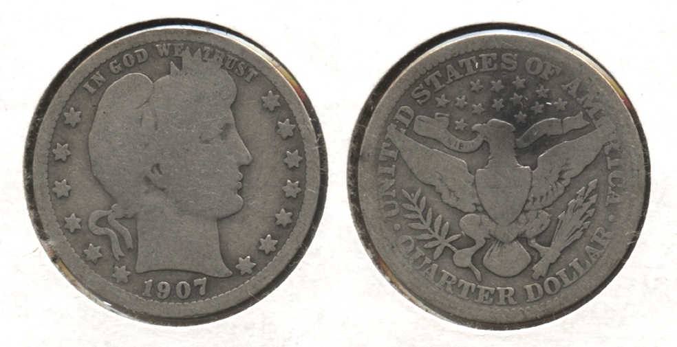 1907 Barber Quarter Good-4 #k