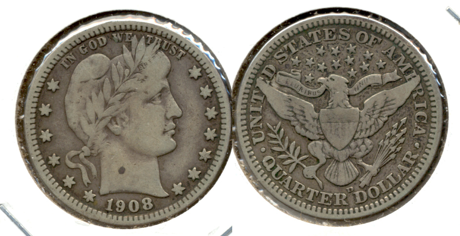 1908-D Barber Quarter Fine-12