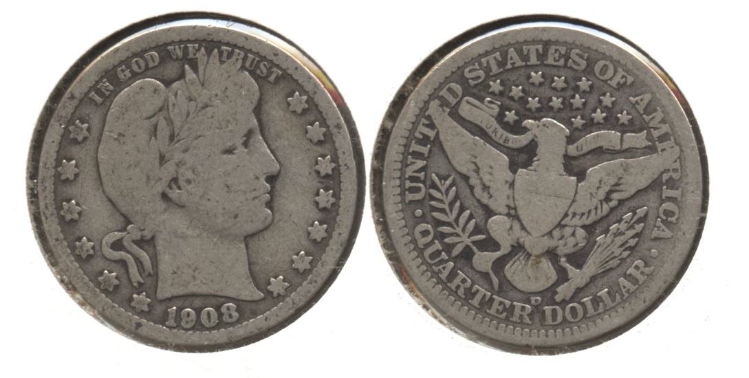 1908-D Barber Quarter Good-4 #n