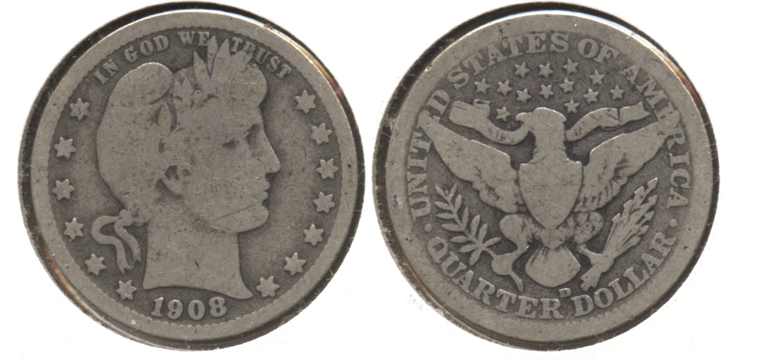 1908-D Barber Quarter Good-4 #o