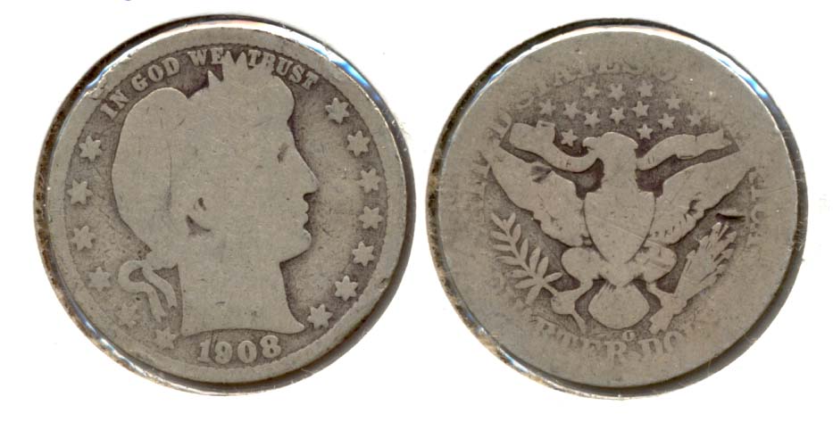 1908-O Barber Quarter AG-3