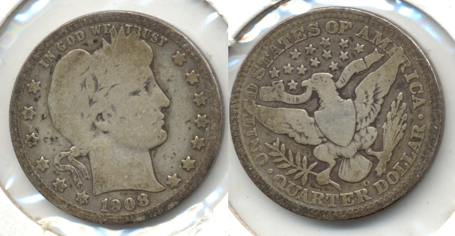 1908-O Barber Quarter Good-4