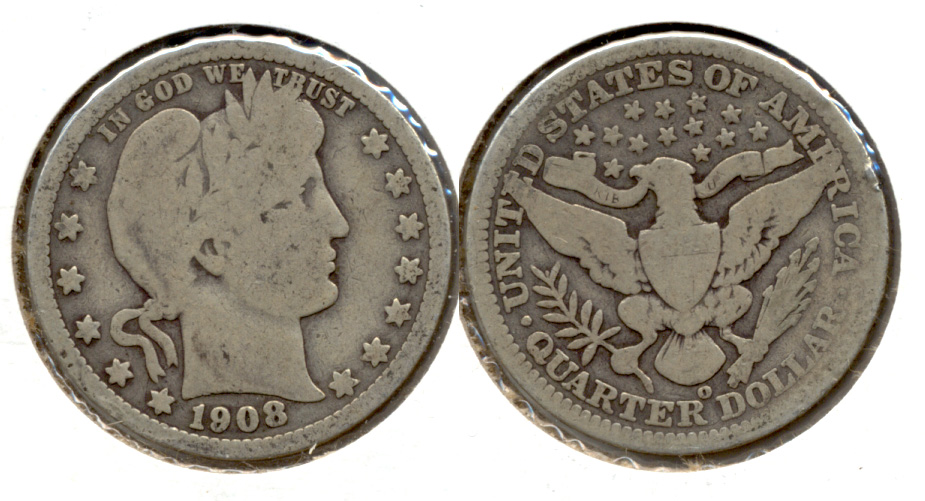 1908-O Barber Quarter Good-4 a