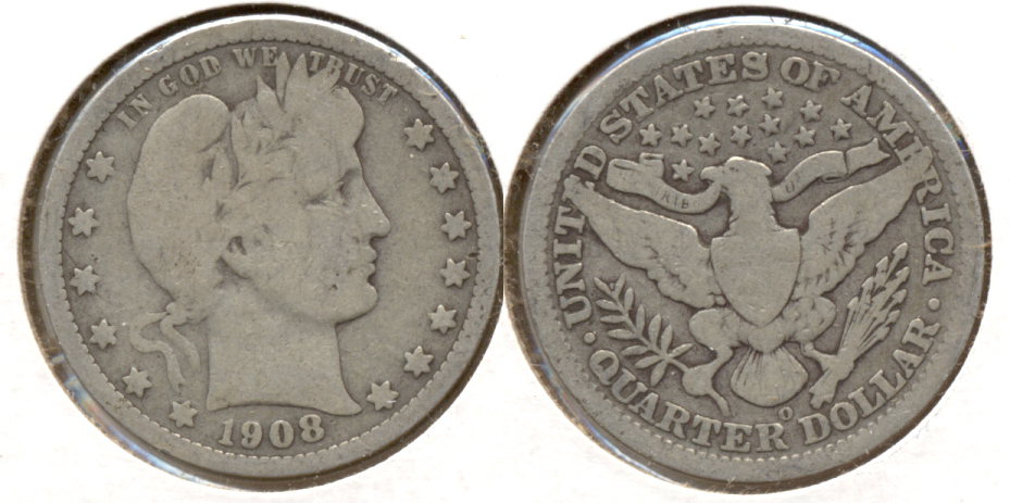 1908-O Barber Quarter Good-4 c