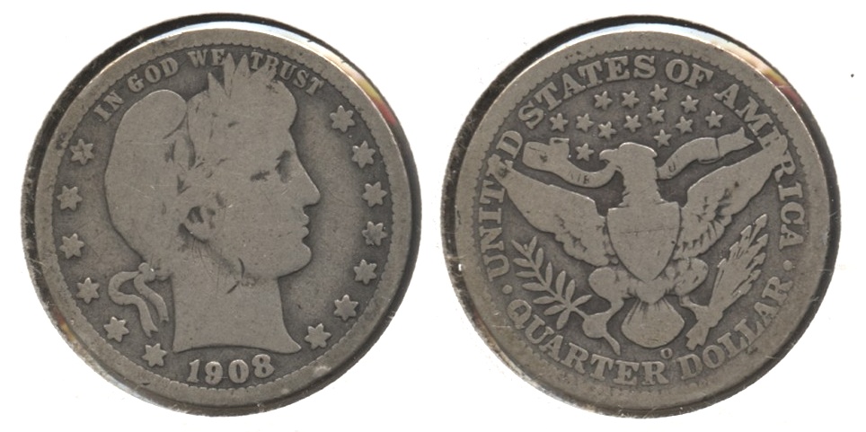 1908-O Barber Quarter Good-4 #d