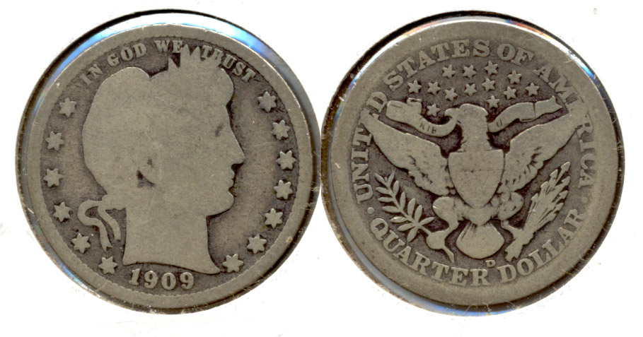 1909-D Barber Quarter AG-3 k