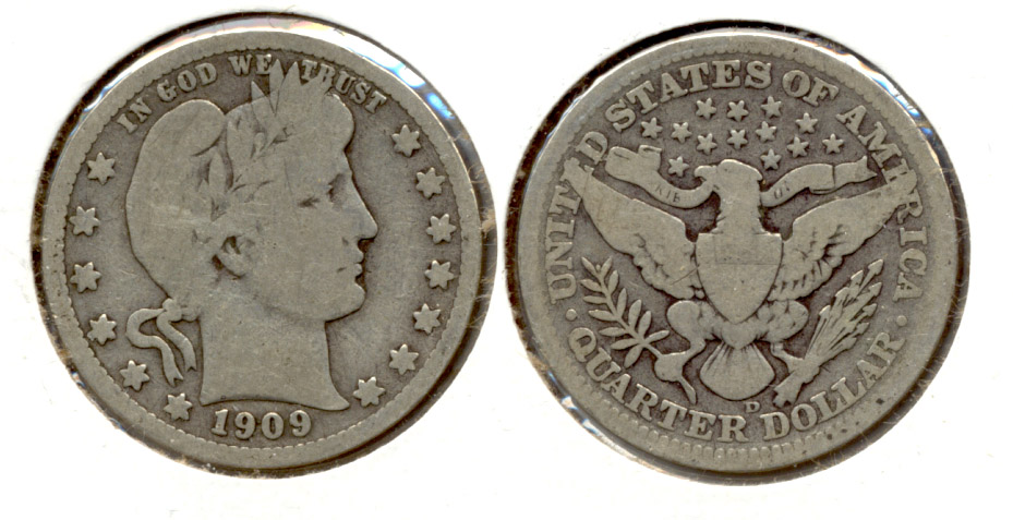 1909-D Barber Quarter Good-4 f