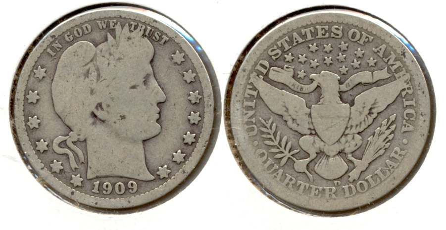 1909-D Barber Quarter Good-4 i