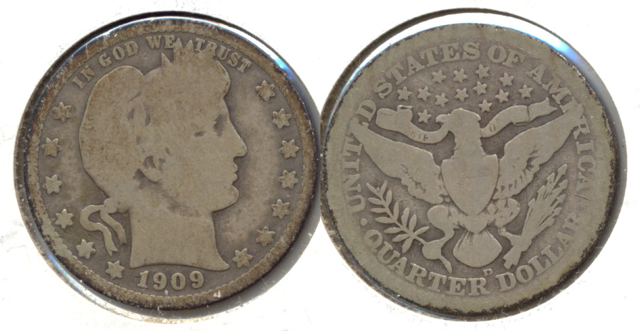 1909-D Barber Quarter Good-4 j