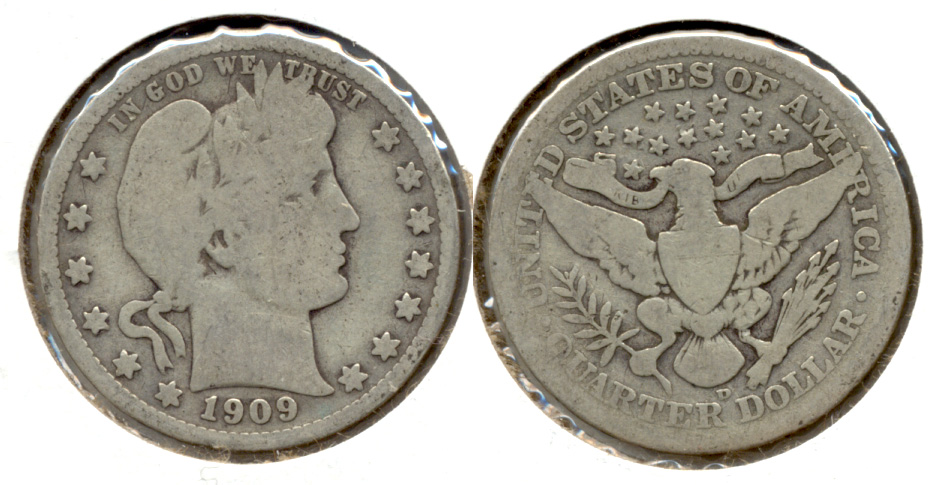 1909-D Barber Quarter Good-4 l
