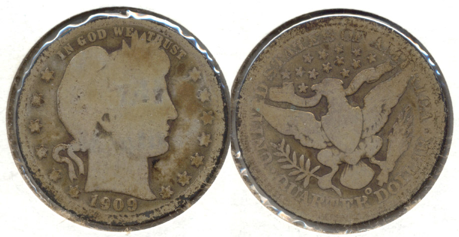 1909-O Barber Quarter AG-3 b