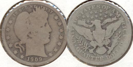 1909 Barber Quarter Good-4