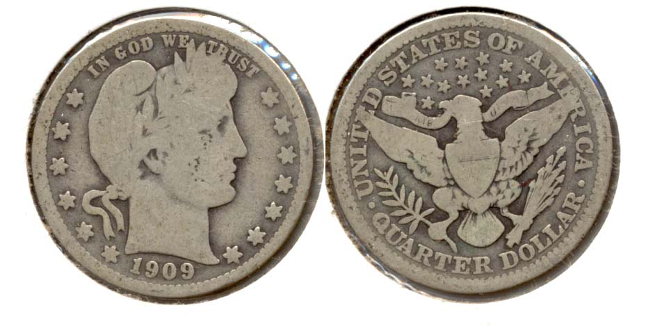 1909 Barber Quarter Good-4 c