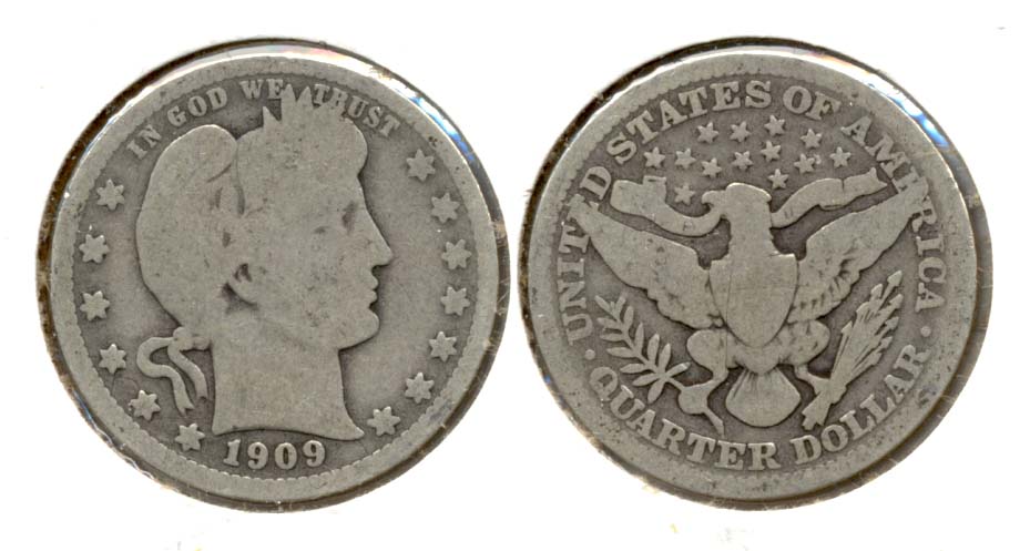 1909 Barber Quarter Good-4 d
