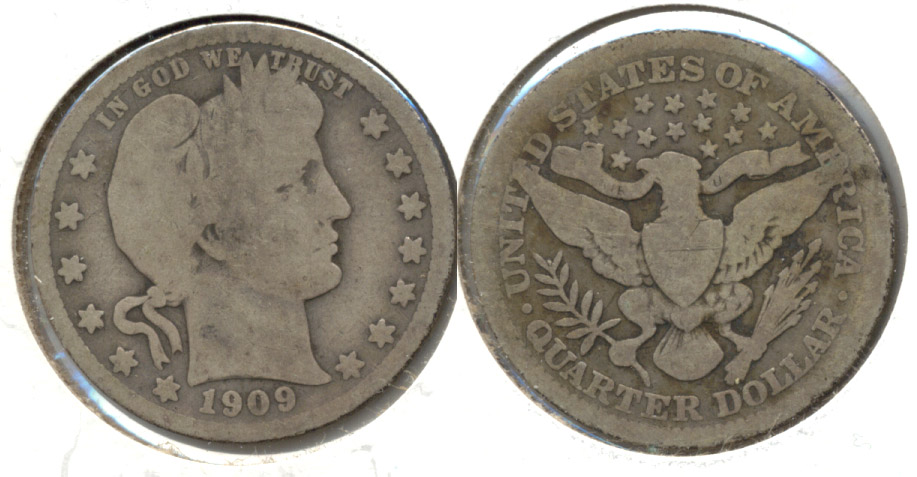1909 Barber Quarter Good-4 g