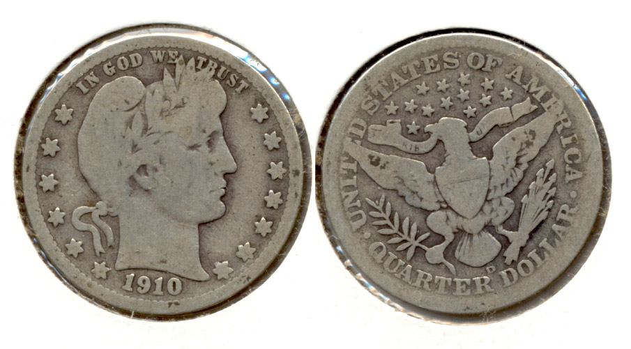 1910-D Barber Quarter Good-4 a