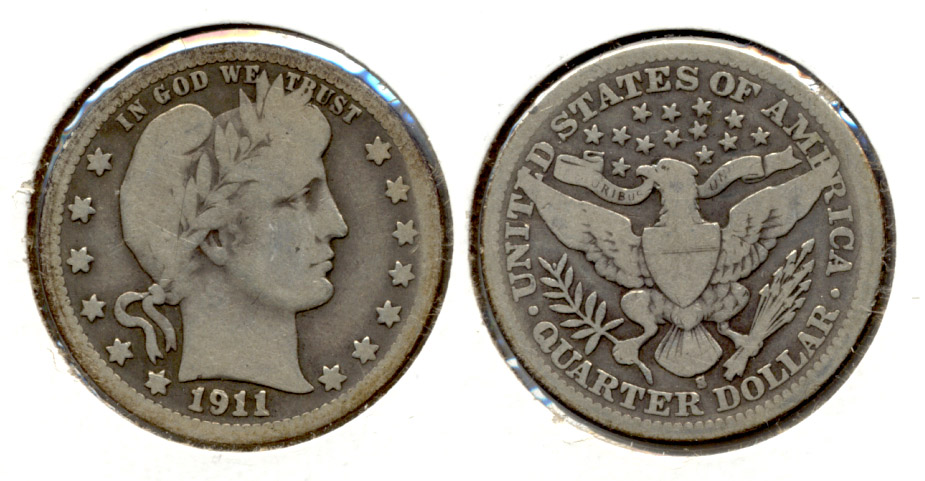 1911-S Barber Quarter Good-4 a