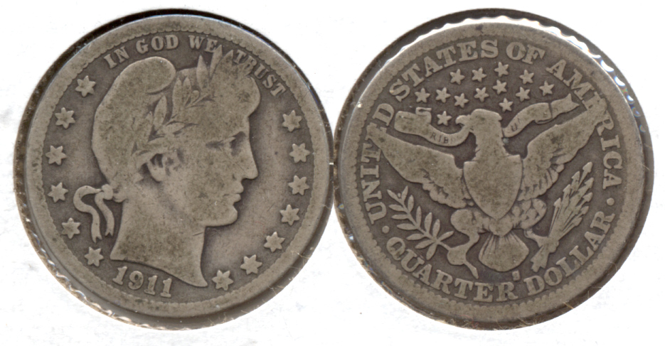 1911-S Barber Quarter Good-4 b