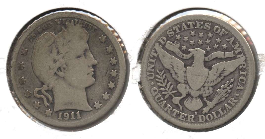 1911-S Barber Quarter Good-4 #c