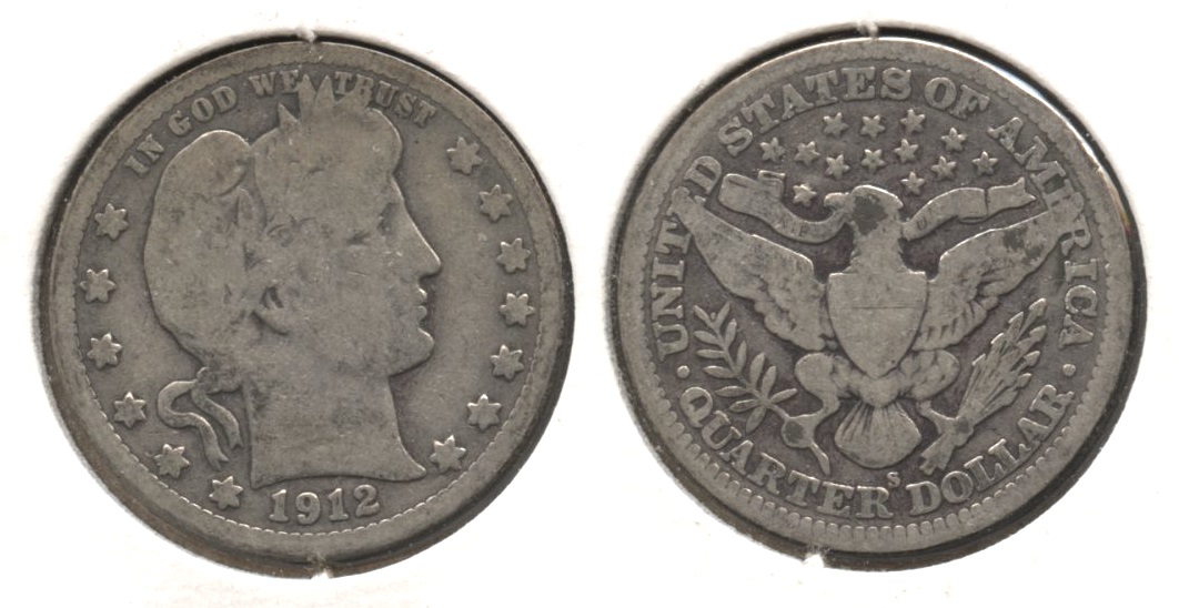 1912-S Barber Quarter Good-4