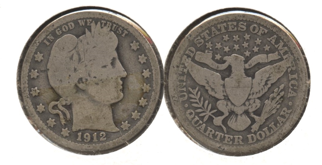 1912 Barber Quarter Good-4 #e
