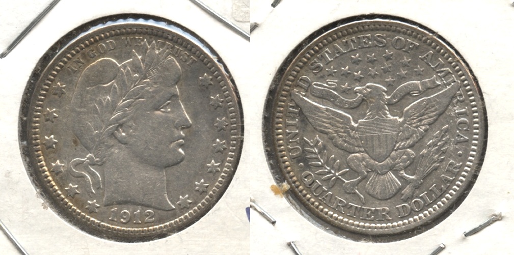 1912 Barber Quarter VF-20 Light Clean