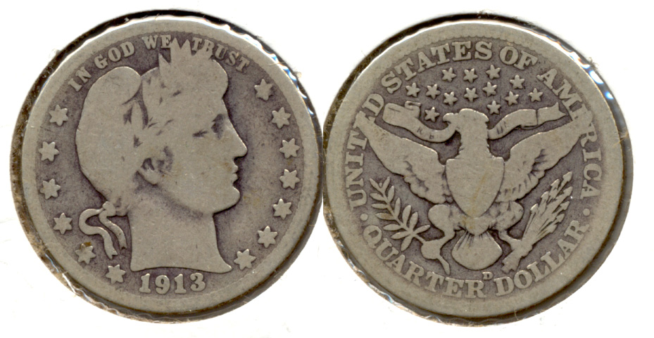 1913-D Barber Quarter Good-4 c
