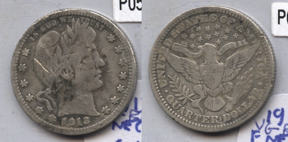 1913 Barber Quarter VG-8 #a Rough