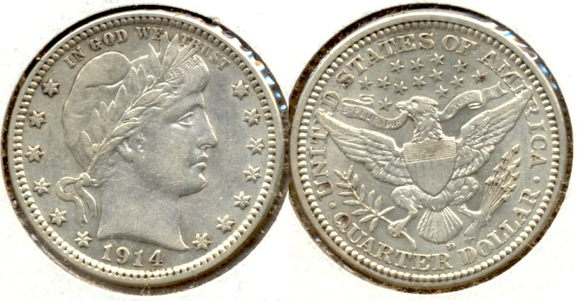 1914-D Barber Quarter AU-50