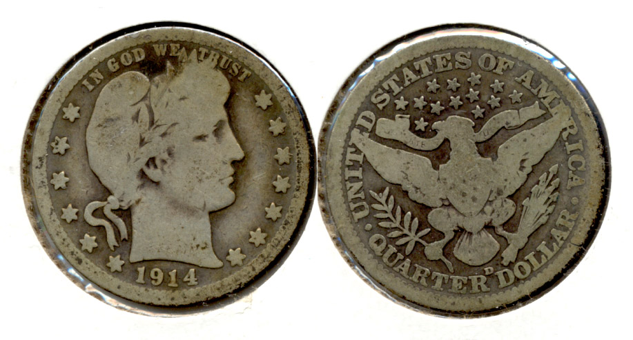 1914-D Barber Quarter Good-4