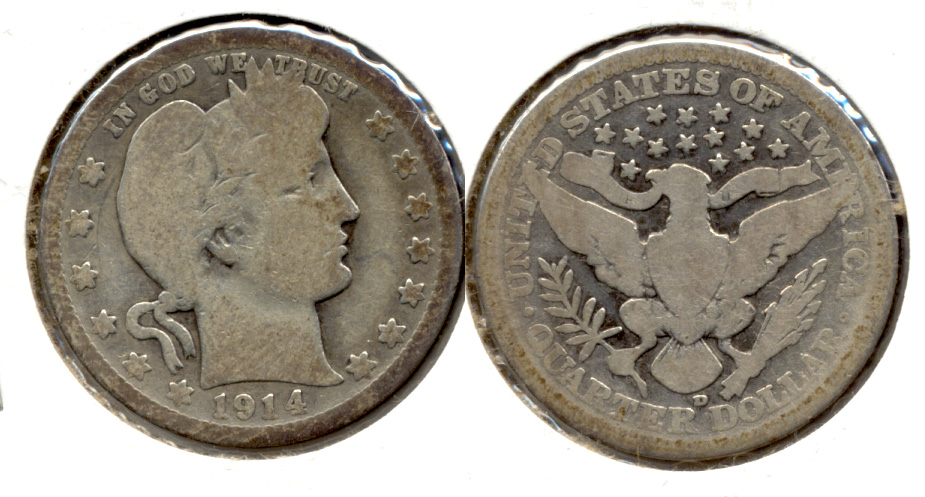 1914-D Barber Quarter Good-4 a
