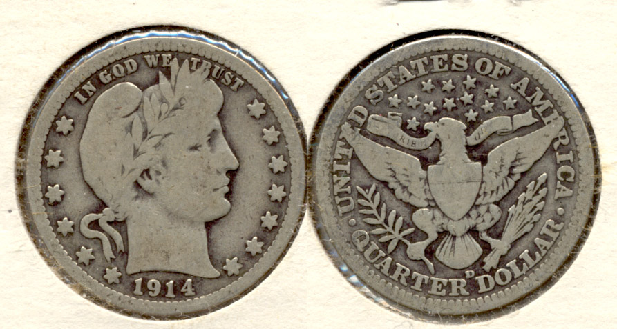 1914-D Barber Quarter VG-8 a