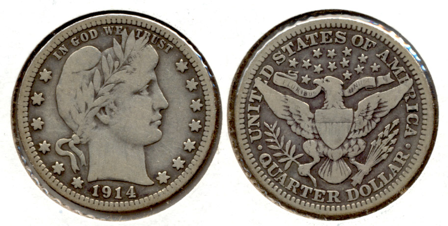 1914 Barber Quarter Fine-12