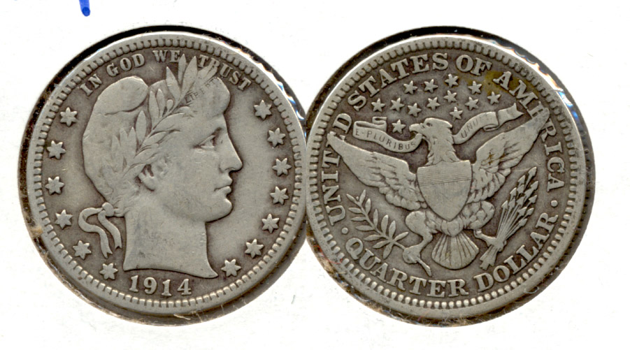 1914 Barber Quarter Fine-12 a