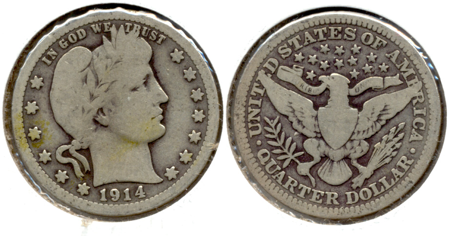 1914 Barber Quarter Good-4 c