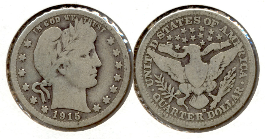 1915-D Barber Quarter Good-6