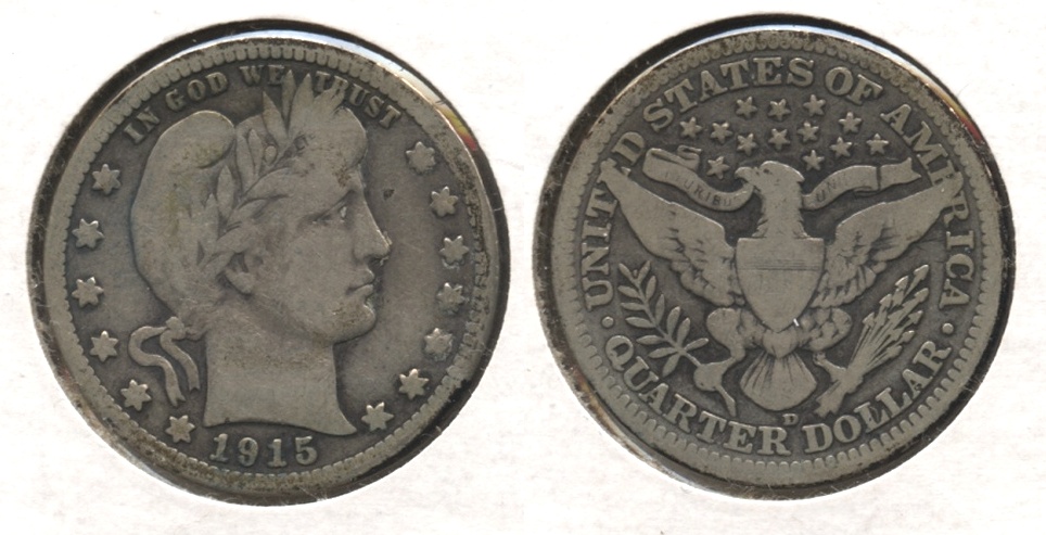1915-D Barber Quarter VG-8 #b