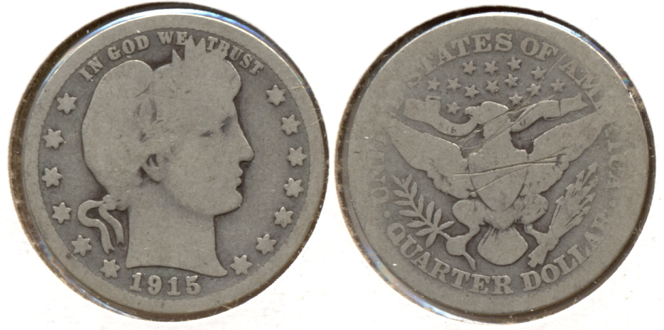 1915 Barber Quarter AG-3 Reverse Scratches