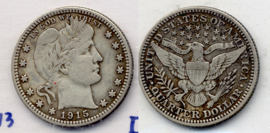 1915 Barber Quarter Fine-12 a