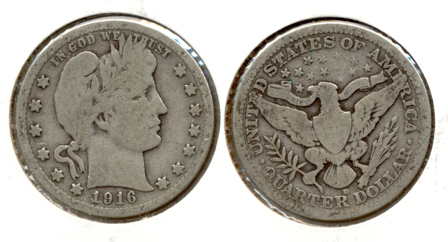 1916-D Barber Quarter Good-4 c